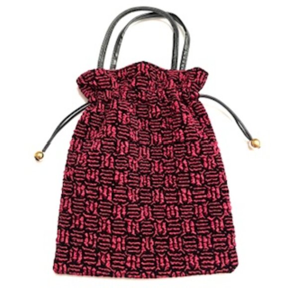 Red and Black Cinch Tote Bag ( New, Vintage ) - Picture 2 of 7